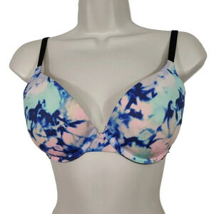 Victorias Secret PINK Bra Wear Everywhere Pushup Pigeonnant Size 32DD Tie Dye